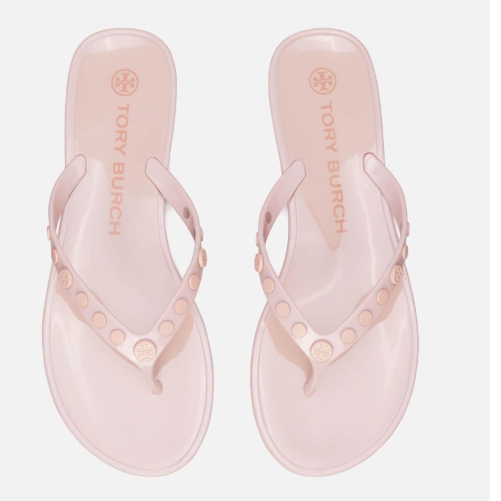 TORY BURCH Studded Jelly Sandals pink rose Size 8